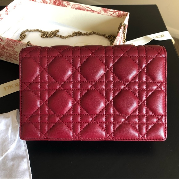 Christian Dior Red Dioraddict Wallet-On-Chain - Picture 3 of 8